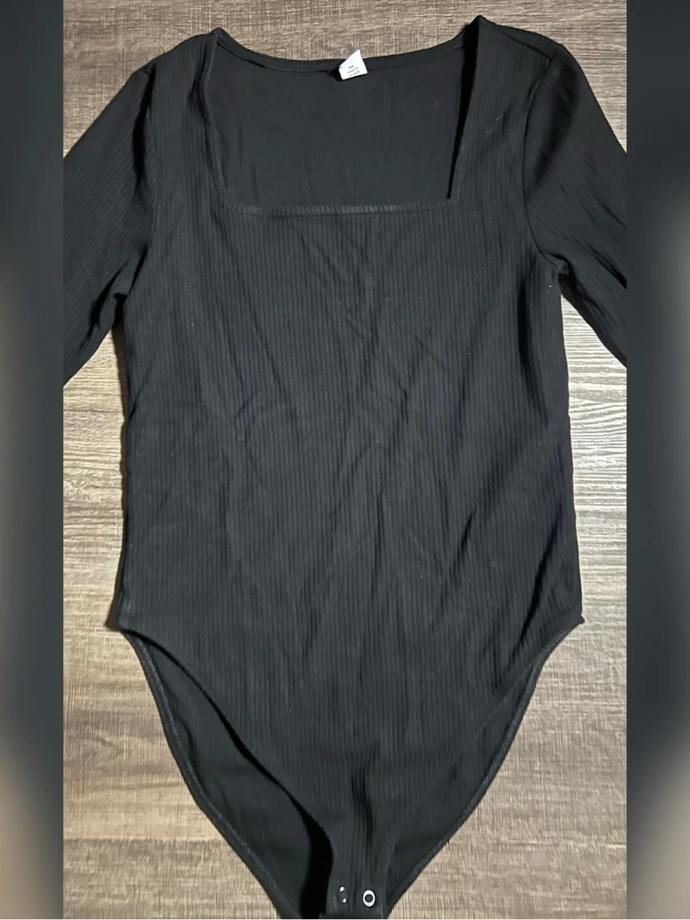 Women's Old Navy Black Long-Sleeve Square Neck Bodysuit - Picture 2 of 5